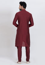 Load image into Gallery viewer, Maroon Viscose Indo Western Kurta

