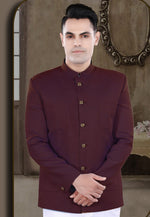 Load image into Gallery viewer, Maroon Viscose Jodhpuri Suit
