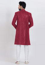 Load image into Gallery viewer, Maroon Viscose Rayon Indo Western Suit
