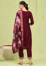 Load image into Gallery viewer, Maroon Viscose Rayon Readymade Pant Style Suit
