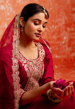 Load image into Gallery viewer, Maroon Viscose Rayon Readymade Pant Style Suit
