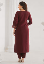 Load image into Gallery viewer, Maroon Viscose Readymade Pakistani Suit
