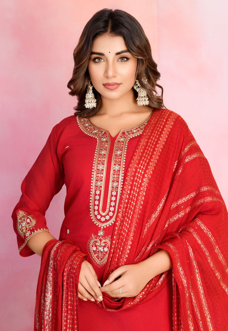 Maroon Viscose Readymade Pakistani Suit