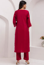 Load image into Gallery viewer, Maroon Viscose Readymade Pant Style Suit
