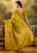 Load image into Gallery viewer, Mehndi Banarasi Jacquard Saree With Blouse