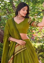 Load image into Gallery viewer, Mehndi Chanderi Lehenga Choli
