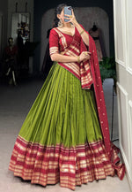 Load image into Gallery viewer, Mehndi Chanderi Lehenga Choli
