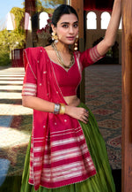 Load image into Gallery viewer, Mehndi Chanderi Lehenga Choli
