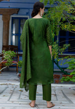 Load image into Gallery viewer, Mehndi Chanderi Readymade Anarkali Suit
