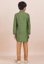 Load image into Gallery viewer, Mehndi Cotton Jacquard Kids Kurta Pajama
