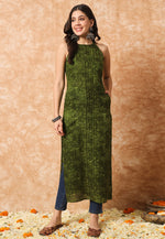Load image into Gallery viewer, Mehndi Cotton Printed Kurti
