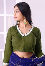 Load image into Gallery viewer, Mehndi Cotton Readymade Blouse
