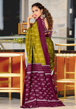 Load image into Gallery viewer, Mehndi Cotton Saree With Blouse
