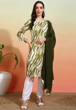 Load image into Gallery viewer, Mehndi Crepe Readymade Pakistani Suit
