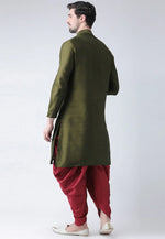 Load image into Gallery viewer, Mehndi Dupion Silk Dhoti Kurta
