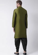 Load image into Gallery viewer, Mehndi Dupion Silk Dhoti Kurta

