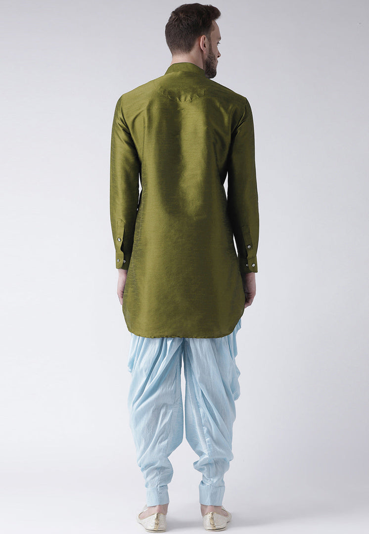 Mehndi Dupion Silk Dhoti Kurta