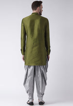 Load image into Gallery viewer, Mehndi Dupion Silk Dhoti Kurta
