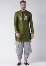 Load image into Gallery viewer, Mehndi Dupion Silk Dhoti Kurta
