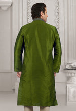 Load image into Gallery viewer, Mehndi Dupion Silk Kurta Pajama
