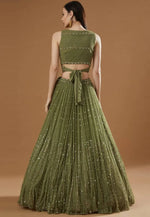 Load image into Gallery viewer, Mehndi Georgette A Line Lehenga Choli
