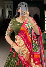 Load image into Gallery viewer, Mehndi Georgette Circular Lehenga Choli
