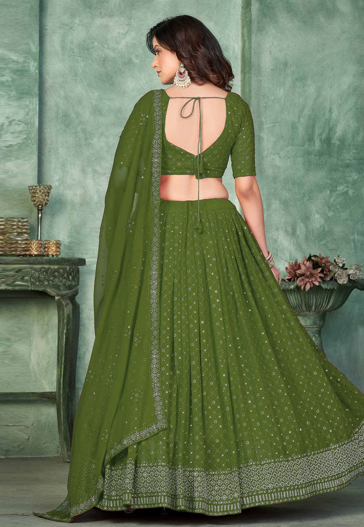Mehndi Georgette Lehenga Choli