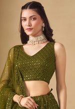 Load image into Gallery viewer, Mehndi Georgette Lehenga Choli
