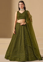 Load image into Gallery viewer, Mehndi Georgette Lehenga Choli

