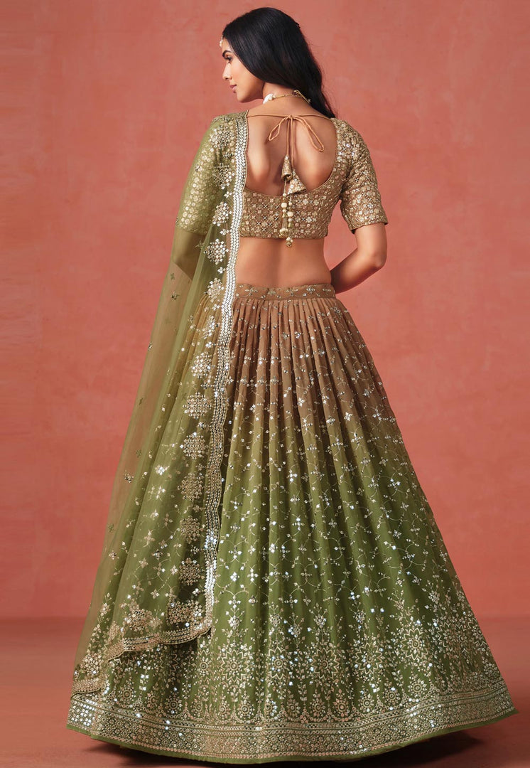 Mehndi Georgette Lehenga Choli