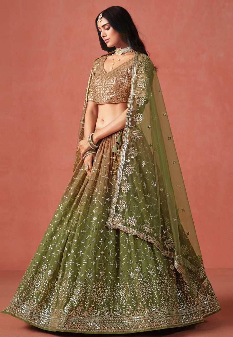 Mehndi Georgette Lehenga Choli