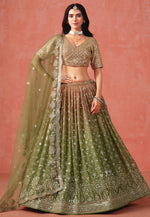 Load image into Gallery viewer, Mehndi Georgette Lehenga Choli
