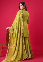 Load image into Gallery viewer, Mehndi Georgette Readymade Sharara Suit

