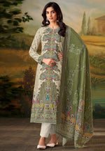 Load image into Gallery viewer, Mehndi Muslin Pant Style Suit
