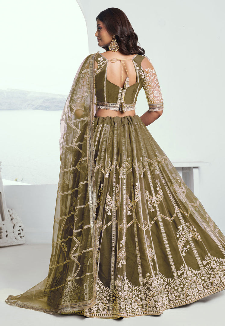 Mehndi Net Lehenga Choli