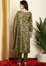 Load image into Gallery viewer, Mehndi Pashmina Pant Style Suit
