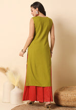 Load image into Gallery viewer, Mehndi Rayon Long Tunic
