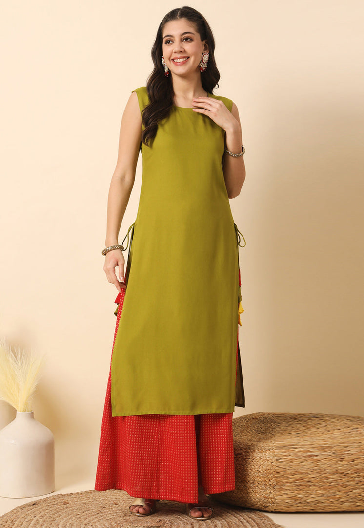 Mehndi Rayon Long Tunic