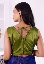 Load image into Gallery viewer, Mehndi Satin Silk Readymade Blouse
