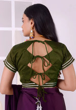 Load image into Gallery viewer, Mehndi Satin Silk Readymade Blouse
