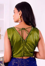 Load image into Gallery viewer, Mehndi Satin Silk Readymade Blouse
