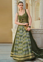 Load image into Gallery viewer, Mehndi Silk Anarkali Suit
