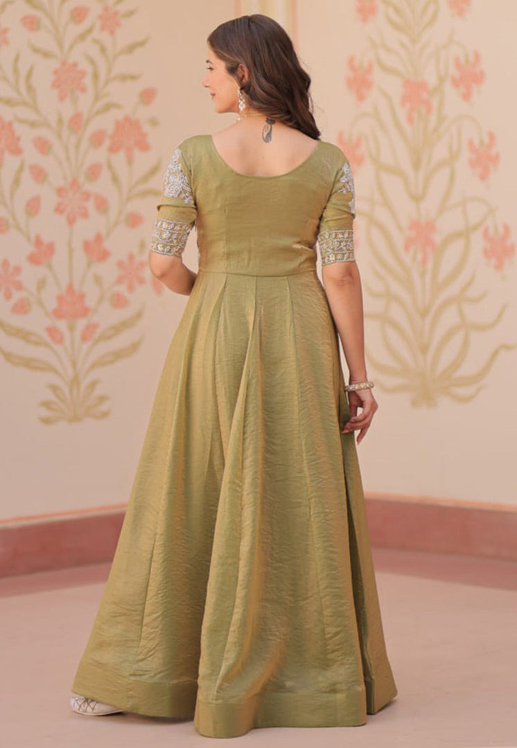 Mehndi Silk Gown