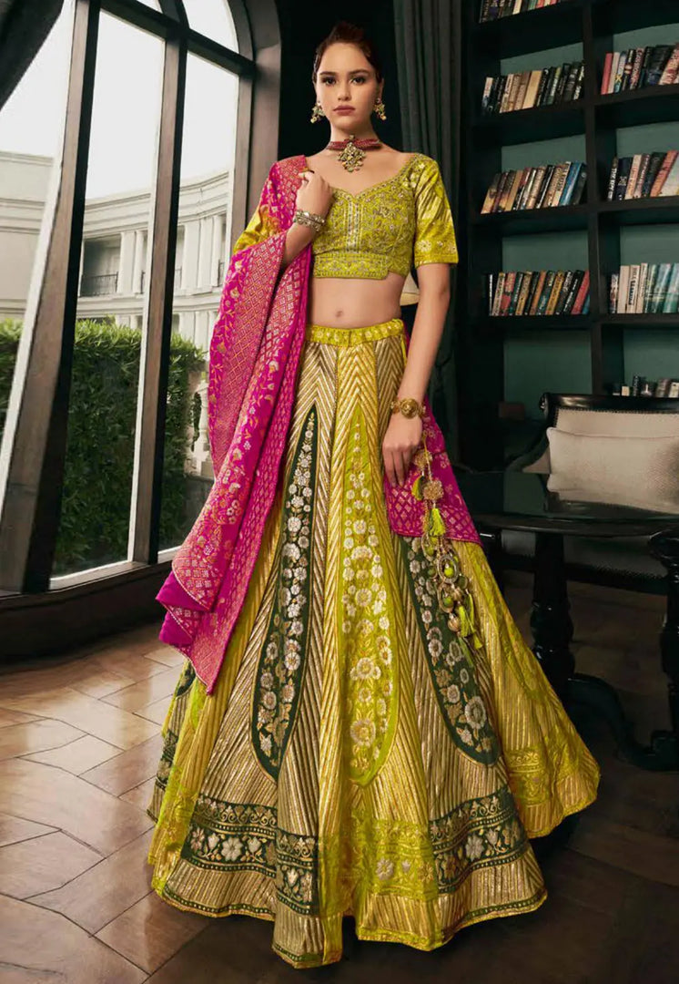 Mehndi Silk Lehenga Choli