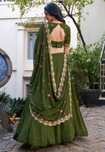 Load image into Gallery viewer, Mehndi Silk Lehenga Choli
