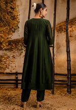 Load image into Gallery viewer, Mehndi Silk Readymade Anarkali Suit

