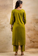 Load image into Gallery viewer, Mehndi Silk Readymade Pant Style Suit
