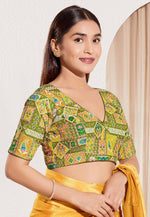 Load image into Gallery viewer, Mehndi Viscose Rayon Readymade Blouse

