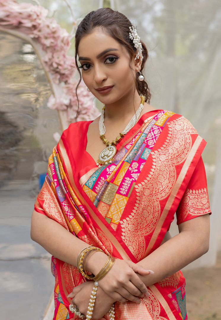 Multicolor Banarasi Silk Saree
