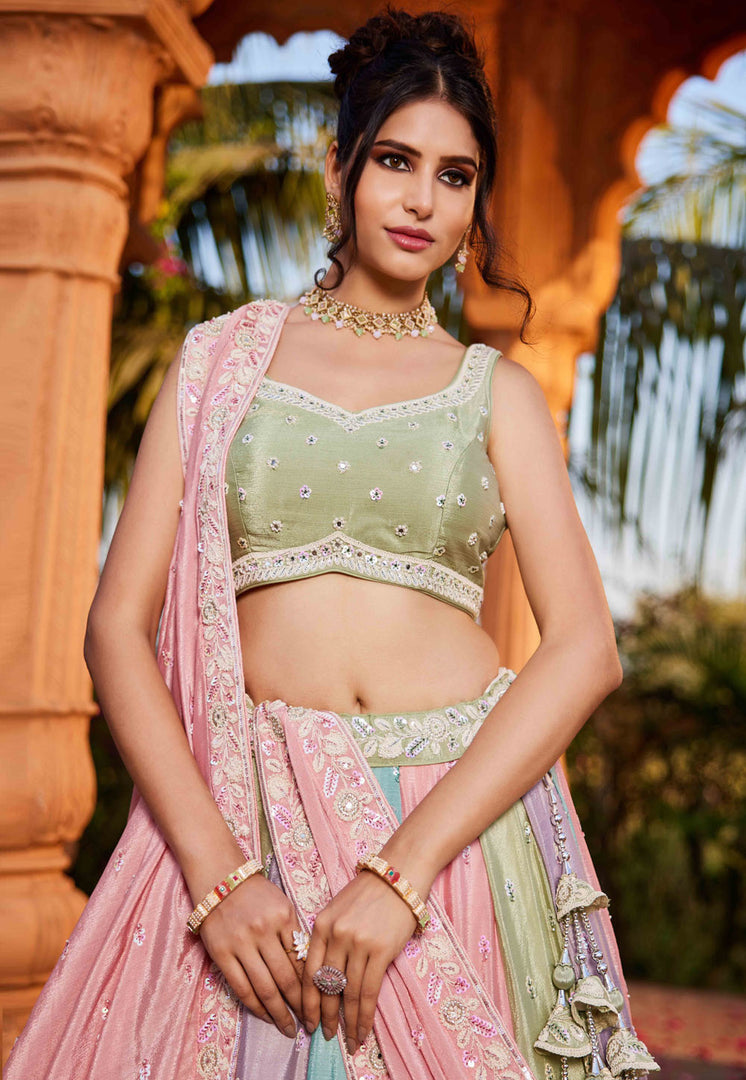 Multicolor Chiffon Lehenga Choli